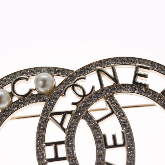 CHANEL COCO Mark Brooch Metal Silver CC Auth bs23017