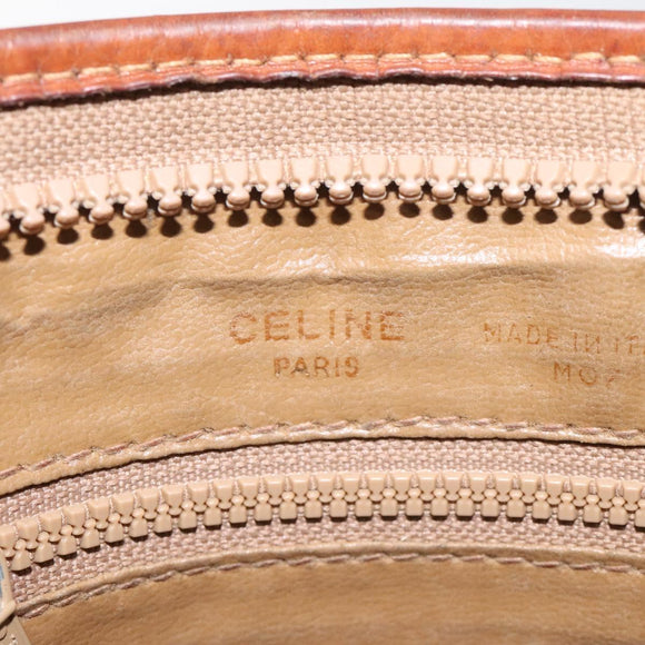 CELINE Macadam Canvas Clutch Bag PVC Beige Gold Auth bs23019