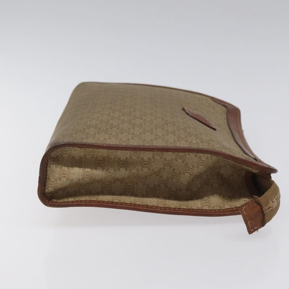 CELINE Macadam Canvas Clutch Bag PVC Beige Gold Auth bs23019