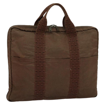 HERMES Her Line Hand Bag Canvas Brown Auth bs23027
