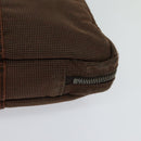 HERMES Her Line Hand Bag Canvas Brown Auth bs23027-9