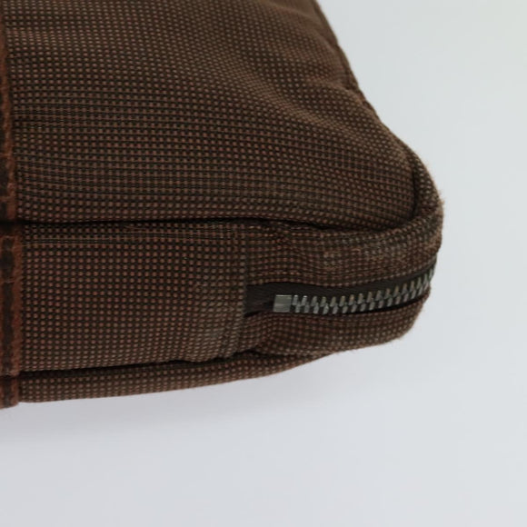 HERMES Her Line Hand Bag Canvas Brown Auth bs23027