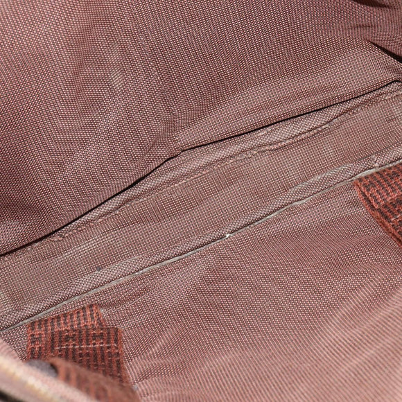 HERMES Her Line Hand Bag Canvas Brown Auth bs23027