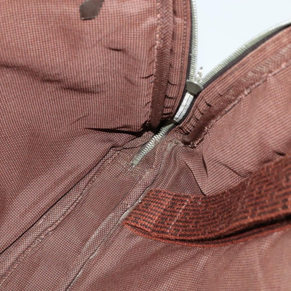 HERMES Her Line Hand Bag Canvas Brown Auth bs23027