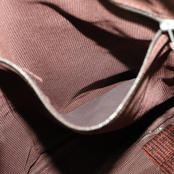 HERMES Her Line Hand Bag Canvas Brown Auth bs23027