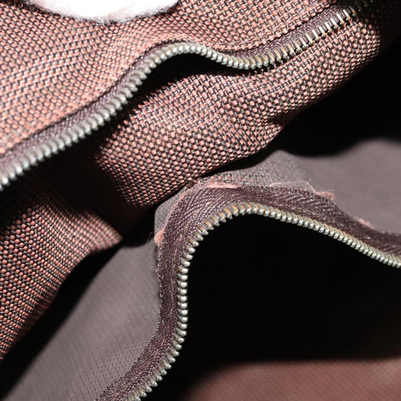 HERMES Her Line Hand Bag Canvas Brown Auth bs23027