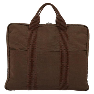 HERMES Her Line Hand Bag Canvas Brown Auth bs23027 - 0
