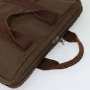 HERMES Her Line Hand Bag Canvas Brown Auth bs23027-6