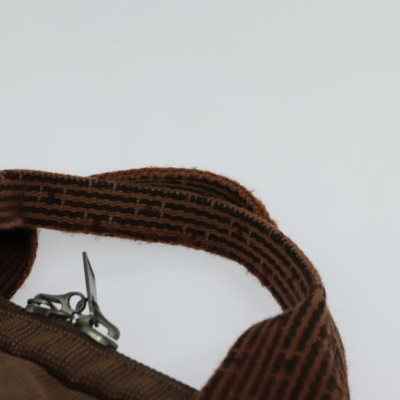 HERMES Her Line Hand Bag Canvas Brown Auth bs23027