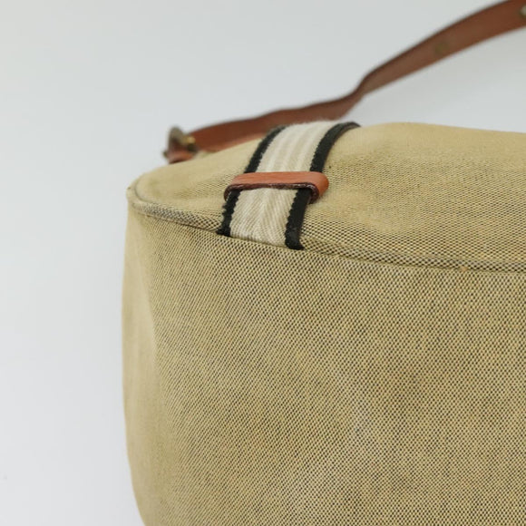 BURBERRY Blue Label Shoulder Bag Canvas Beige Gold Auth bs23029