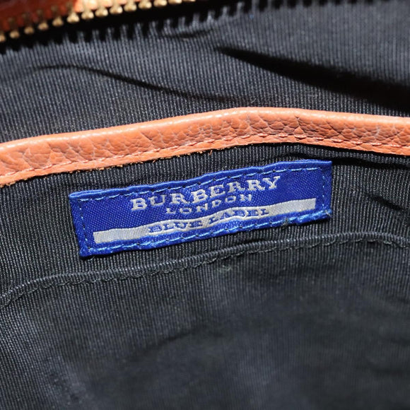 BURBERRY Blue Label Shoulder Bag Canvas Beige Gold Auth bs23029