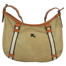 BURBERRY Blue Label Shoulder Bag Canvas Beige Gold Auth bs23029-2