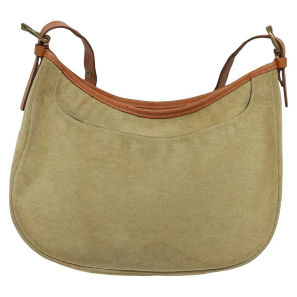 BURBERRY Blue Label Shoulder Bag Canvas Beige Gold Auth bs23029