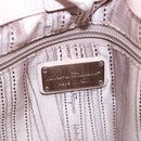 Salvatore Ferragamo Vala Hand Bag Patent Leather Beige Silver Auth bs23034-19