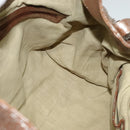 BVLGARI Chandra Hand Bag Leather Brown Gold Auth bs23036-19