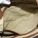 BVLGARI Chandra Hand Bag Leather Brown Gold Auth bs23036-21