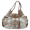 BVLGARI Chandra Hand Bag Leather Brown Gold Auth bs23036-2