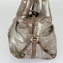 BVLGARI Chandra Hand Bag Leather Brown Gold Auth bs23036-3