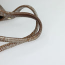 BVLGARI Chandra Hand Bag Leather Brown Gold Auth bs23036-7