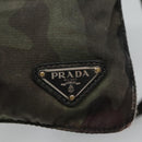 PRADA Shoulder Bag Nylon Khaki Black Auth bs23050-17
