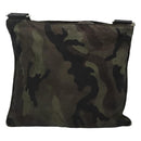 PRADA Shoulder Bag Nylon Khaki Black Auth bs23050-2