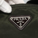 PRADA Tote Bag Nylon Khaki Silver Auth bs23051-18