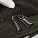 PRADA Tote Bag Nylon Khaki Silver Auth bs23051-9