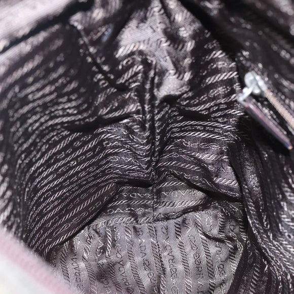 PRADA Tote Bag Nylon Khaki Silver Auth bs23051