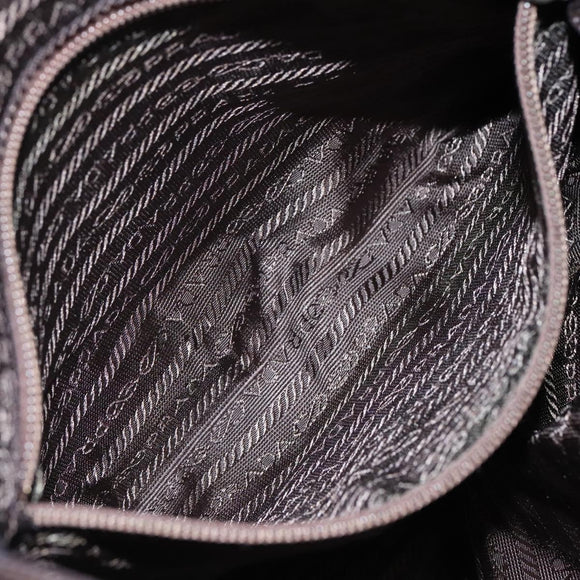 PRADA Tote Bag Nylon Khaki Silver Auth bs23051