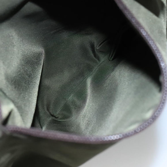 PRADA Tote Bag Nylon Khaki Silver Auth bs23051