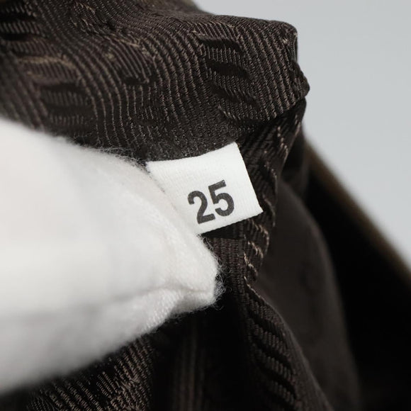 PRADA Tote Bag Nylon Khaki Silver Auth bs23051