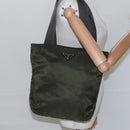 PRADA Tote Bag Nylon Khaki Silver Auth bs23051-23