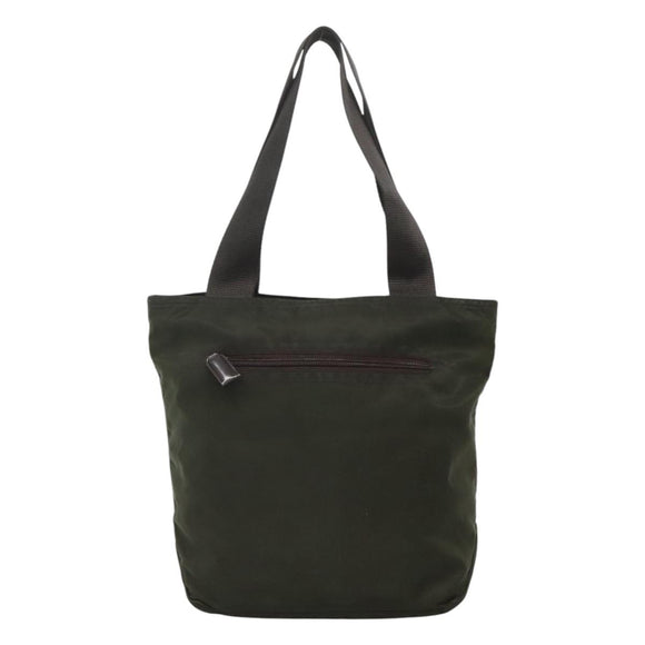 PRADA Tote Bag Nylon Khaki Silver Auth bs23051