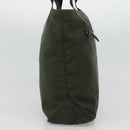 PRADA Tote Bag Nylon Khaki Silver Auth bs23051-4