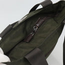 PRADA Tote Bag Nylon Khaki Silver Auth bs23051-6