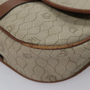 Christian Dior Honeycomb Canvas Shoulder Bag PVC Leather Beige Auth bs23056-11