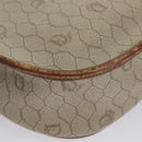 Christian Dior Honeycomb Canvas Shoulder Bag PVC Leather Beige Auth bs23056-12