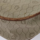 Christian Dior Honeycomb Canvas Shoulder Bag PVC Leather Beige Auth bs23056-16