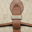 Christian Dior Honeycomb Canvas Shoulder Bag PVC Leather Beige Auth bs23056-14