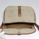 Christian Dior Honeycomb Canvas Shoulder Bag PVC Leather Beige Auth bs23056-15