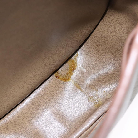 Christian Dior Honeycomb Canvas Shoulder Bag PVC Leather Beige Auth bs23056