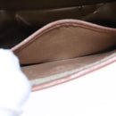 Christian Dior Honeycomb Canvas Shoulder Bag PVC Leather Beige Auth bs23056-21