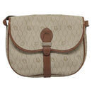 Christian Dior Honeycomb Canvas Shoulder Bag PVC Leather Beige Auth bs23056-2