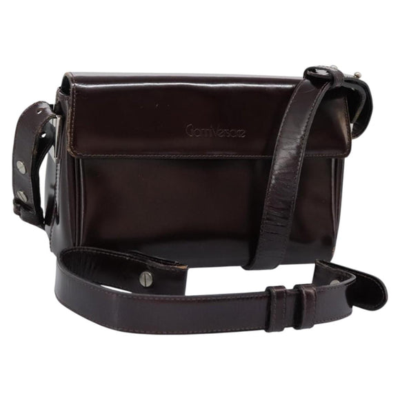 Gianni Versace Shoulder Bag Leather 2way Brown Auth bs23058