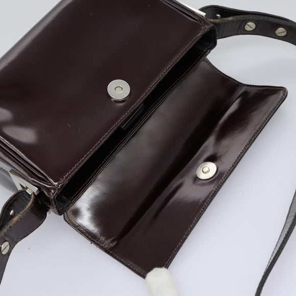 Gianni Versace Shoulder Bag Leather 2way Brown Auth bs23058