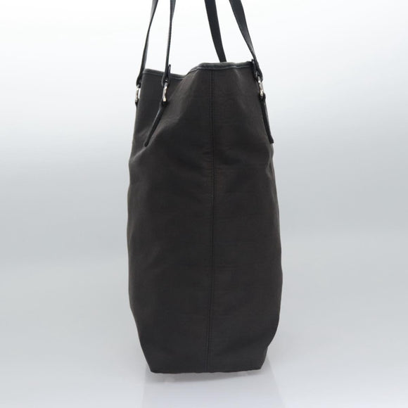 Salvatore Ferragamo Gancini Tote Bag Canvas Black Silver Auth bs23065