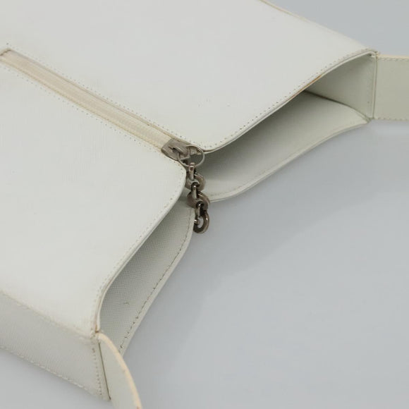 Salvatore Ferragamo Shoulder Bag Leather White Auth bs23066