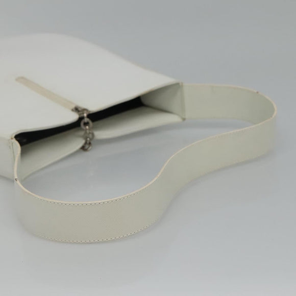Salvatore Ferragamo Shoulder Bag Leather White Auth bs23066