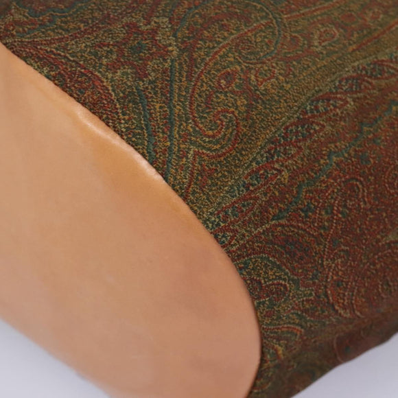 ETRO Paisley Shoulder Bag Nylon Brown Red Green Auth bs23067