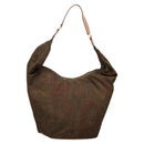 ETRO Paisley Shoulder Bag Nylon Brown Red Green Auth bs23067-1